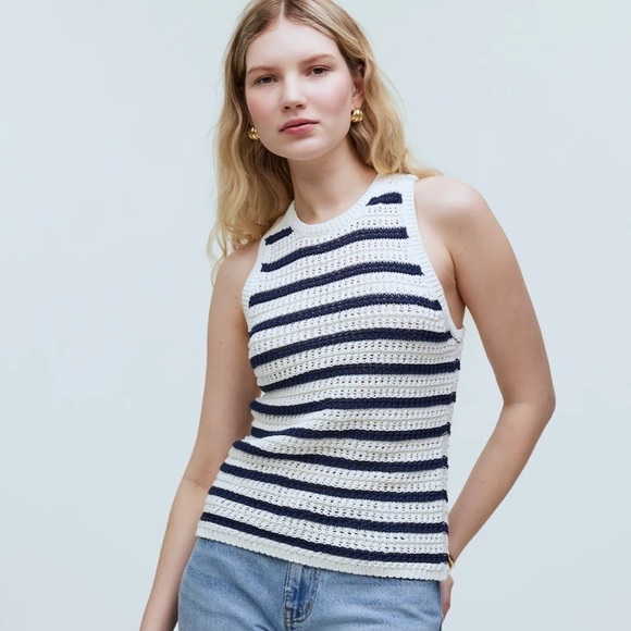 Madewell Crochet-Knit Crewneck Sweater Tank - Picture 1 of 5